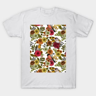 Garden birds and flowers T-Shirt